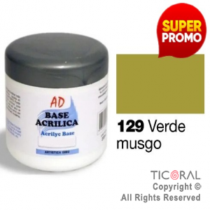BASE ACRILICA AD 129 VERDE MUSGO 200ML X 3 UNIDADES
